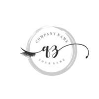 initiale qz logo écriture salon de beauté mode luxe moderne monogramme vecteur