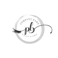 initiale pb logo écriture salon de beauté mode luxe moderne monogramme vecteur