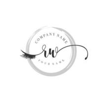 initial rw logo écriture salon de beauté mode luxe moderne monogramme vecteur