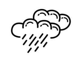 icône de pluie, icône de vecteur de pluie de contour isolée sur fond blanc