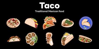 tacos vector set collection graphisme clipart design