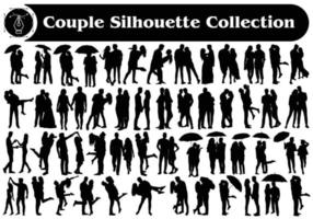 collection de vecteur de silhouettes de couple romantique