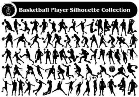 ensemble de vecteur de silhouette de joueur de basket-ball