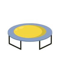 trampoline. équipements sportifs pour sauter. jouet jaune pour les loisirs et le divertissement des enfants. illustration de dessin animé plat isolé sur fond blanc vecteur