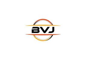 bvj lettre redevance mandala forme logo. logo d'art de brosse bvj. logo bvj pour une entreprise, une entreprise et un usage commercial. vecteur
