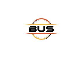 logo de forme de mandala de redevance de lettre de bus. logo d'art de brosse de bus. logo de bus pour une entreprise, une entreprise et un usage commercial. vecteur