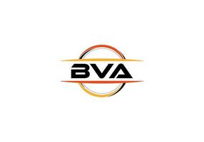 bva lettre redevance mandala forme logo. logo d'art au pinceau bva. logo bva pour une entreprise, une entreprise et un usage commercial. vecteur