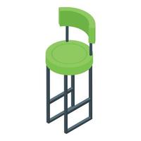 vecteur isométrique d'icône de tabouret de bar vert. chaise moderne