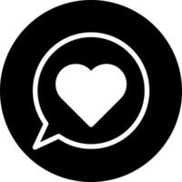 icône de massage remplie d'élément vectoriel d'illustration de la saint-valentin de style noir blanc et symbole parfait.