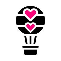ballon à air icône solide noir rose style valentine illustration vecteur élément et symbole parfait.