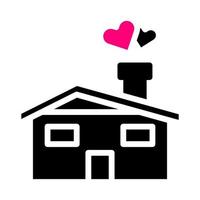 maison icône solide noir rose style valentine illustration vecteur élément et symbole parfait.