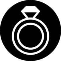 icône de bague remplie d'élément vectoriel d'illustration de la Saint-Valentin de style noir blanc et symbole parfait.