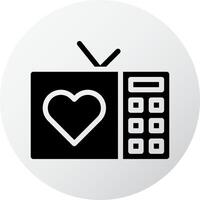 icône de télévision remplie d'éléments et de symboles vectoriels d'illustration de la Saint-Valentin de style noir et blanc parfaits. vecteur