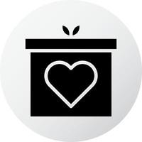 cadeau icône rempli noir blanc style valentine illustration vecteur élément et symbole parfait.