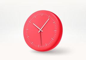 horloge rouge avec des flèches blanches. illustration vectorielle 3d vecteur