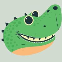 visage d'animal reptile crocodile vecteur