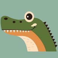visage d'animal reptile crocodile vecteur