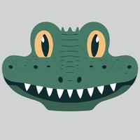 visage d'animal reptile crocodile vecteur