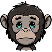 animal mammifère mignon primate chimpanzé vecteur