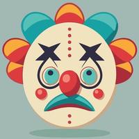 visage de personne en costume de clown vecteur