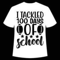 j'ai abordé les jours d'école t-shirt modèle d'impression de chemise de retour à l'école heureux, conception de typographie pour la maternelle pré-k préscolaire, dernier et premier jour d'école, chemise de 100 jours d'école vecteur