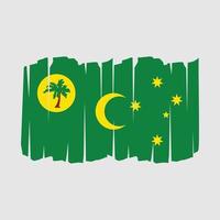 brosse de drapeau des îles cocos vecteur
