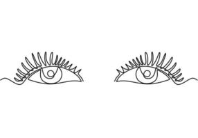 un dessin au trait continu des yeux de femme esquisse linéaire minimaliste. vecteur