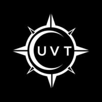 création de logo de technologie abstraite uvt sur fond noir. concept de logo de lettre initiales créatives uvt. vecteur