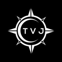 création de logo de technologie abstraite tvj sur fond noir. concept de logo de lettre initiales créatives tvj. vecteur