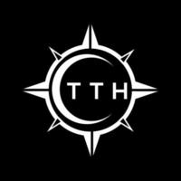 création de logo de technologie abstraite tth sur fond noir. tt concept de logo de lettre initiales créatives. vecteur