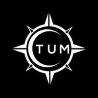 création de logo de technologie abstraite tum sur fond noir. concept de logo de lettre initiales créatives tum. vecteur