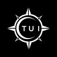création de logo de technologie abstraite tui sur fond noir. concept de logo de lettre initiales créatives tui. vecteur