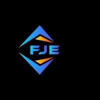 création de logo de technologie abstraite fje sur fond blanc. fje concept de logo de lettre initiales créatives. vecteur
