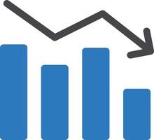 graphique vers le bas de l'illustration vectorielle sur un fond. symboles de qualité premium. icônes vectorielles pour le concept et la conception graphique. vecteur