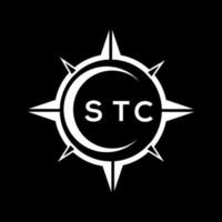 création de logo de technologie abstraite stc sur fond noir. concept de logo de lettre initiales créatives stc. vecteur