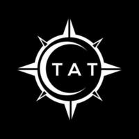 création de logo de technologie abstraite tat sur fond noir. concept de logo de lettre initiales créatives tat. vecteur