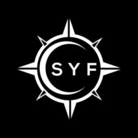 création de logo de technologie abstraite syf sur fond noir. concept de logo de lettre initiales créatives sf. vecteur