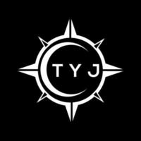 création de logo de technologie abstraite tyj sur fond noir. concept de logo de lettre initiales créatives tyj. vecteur