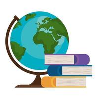 sphère du monde scolaire avec conception de vecteur de livres
