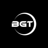 création de logo de lettre bgt en illustration. logo vectoriel, dessins de calligraphie pour logo, affiche, invitation, etc. vecteur