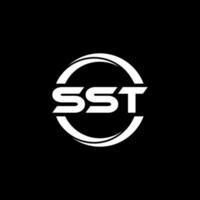 création de logo de lettre sst en illustration. logo vectoriel, dessins de calligraphie pour logo, affiche, invitation, etc. vecteur