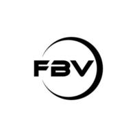 création de logo de lettre fbv en illustration. logo vectoriel, dessins de calligraphie pour logo, affiche, invitation, etc. vecteur