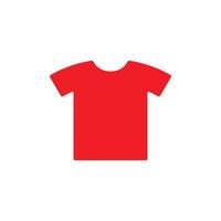 eps10 vecteur rouge t-shirt art solide icône abstraite ou logo isolé sur fond blanc. symbole de chemise unisexe dans un style moderne et plat simple pour la conception de votre site Web et votre application mobile