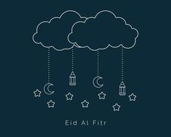 style de dessin au trait eid al fitr vecteur