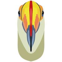 tête d'oiseau toucan. portrait lumineux est représenté sur un fond blanc. graphiques vectoriels. vecteur