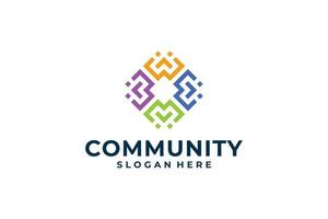 création de logo de réseau humain social communautaire de travail d'équipe vecteur
