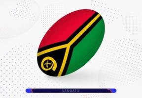 ballon de rugby avec le drapeau du vanuatu dessus. équipement pour l'équipe de rugby du vanuatu. vecteur