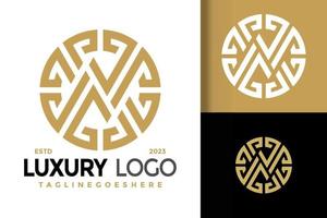 lettre de luxe n logo ornemental logos élément de conception modèle d'illustration vectorielle stock vecteur