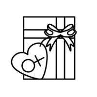 joli coffret cadeau d'amour doodle avec coeur. illustration vectorielle dessinés à la main vecteur