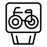 vecteur de contour d'icône de signe de vélo. clef de sécurité